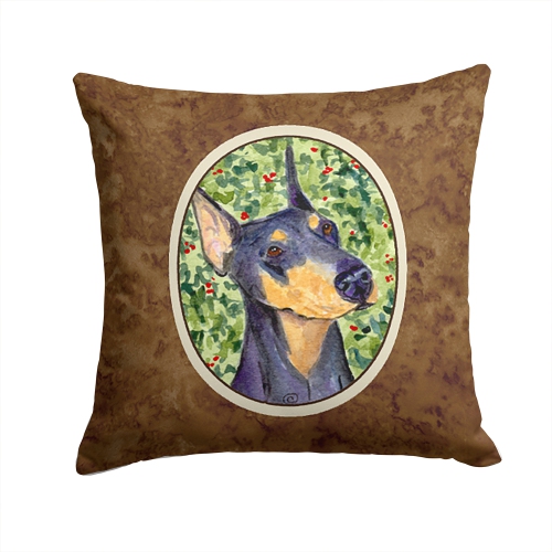 Carolines Treasures SS8812PW1414 14 x 14 in. Doberman Decorative Fabric Pillow