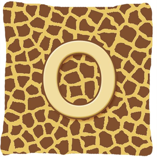 Carolines Treasures CJ1025-OPW1414 14 x 14 in. Monogram Initial O Giraffe Decorative Fabric Pillow