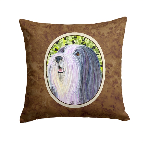 Carolines Treasures SS8808PW1414 14 x 14 in. Bearded Collie Decorative Fabric Pillow