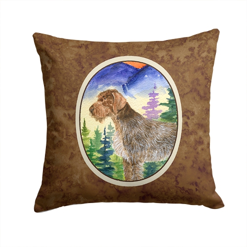 Carolines Treasures SS8226PW1414 German Wirehaired Pointer Decorative Indoor & Outdoor Fabric Pillow