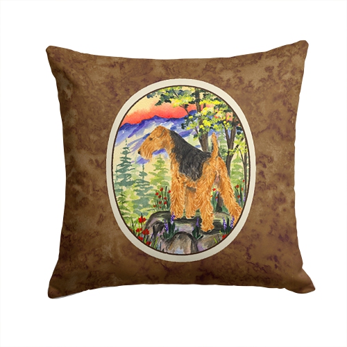 Carolines Treasures SS8228PW1414 Welsh Terrier Decorative Indoor & Outdoor Fabric Pillow