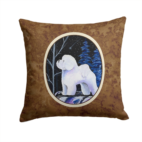 Carolines Treasures SS8397PW1414 Starry Night Bichon Frise Decorative Indoor & Outdoor Fabric Pillow