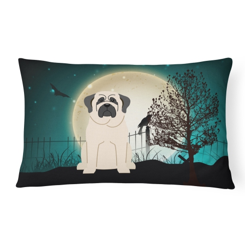 Carolines Treasures BB2207PW1216 Halloween Scary Mastiff White Canvas Fabric Decorative Pillow
