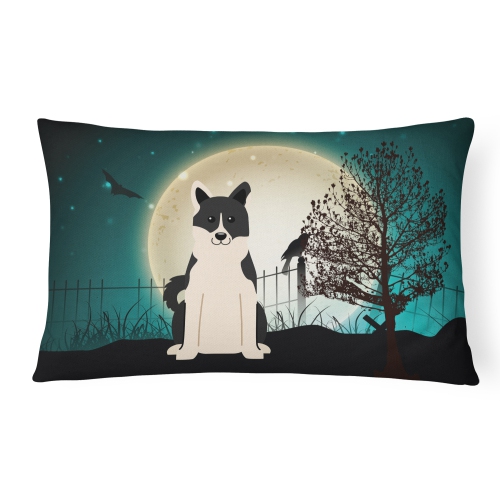 Carolines Treasures BB2219PW1216 Halloween Scary Russo-European Laika Spitz Canvas Fabric Decorative Pillow