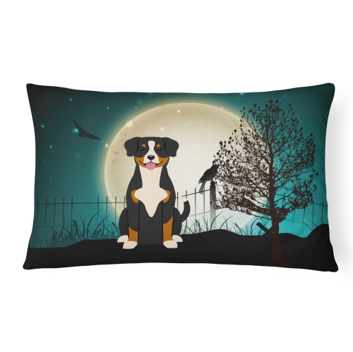 Carolines Treasures BB2228PW1216 Halloween Scary Entlebucher Canvas Fabric Decorative Pillow