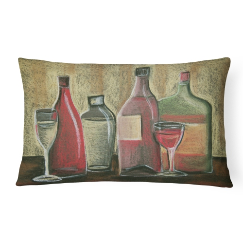 Carolines Treasures BTBU0168PW1216 Wine by Tiffany Budd Fabric Decorative Pillow