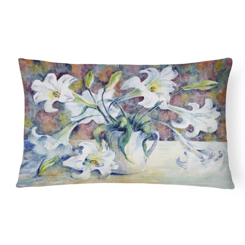 Carolines Treasures GFGO0014PW1216 Easter Lillies Fabric Decorative Pillow