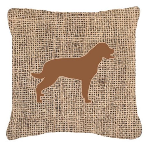 Carolines Treasures BB1111-BL-BN-PW1414 14 x 14 in. Labrador Burlap and Brown Decorative Fabric Pillow