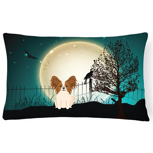 Carolines Treasures BB2268PW1216 coussin décoratif en toile rouge et blanc, papillon d'Halloween