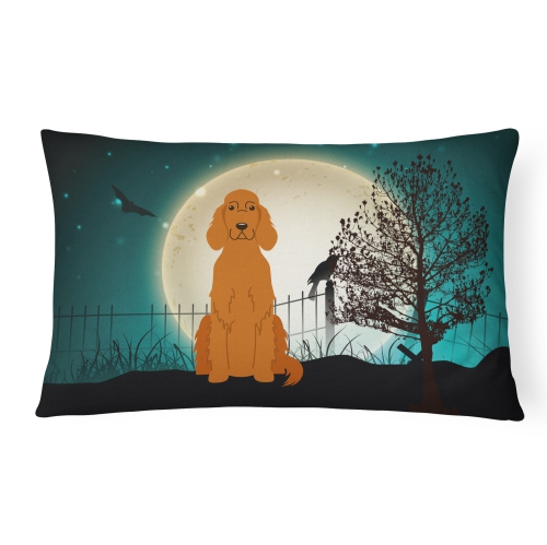 Carolines Treasures BB2254PW1216 Halloween Scary Irish Setter Canvas Fabric Decorative Pillow