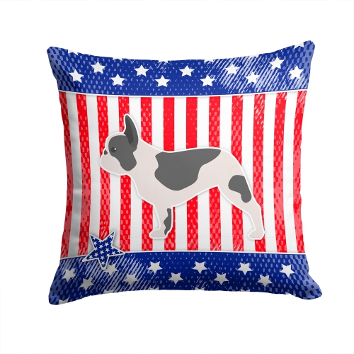 Carolines Treasures BB3341PW1414 USA Patriotic French Bulldog Fabric Decorative Pillow
