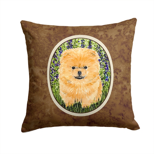 Carolines Treasures SS8746PW1414 Pomeranian Decorative Fabric Pillow - 14 x 14 in.