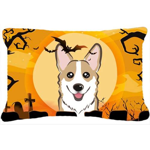 Carolines Treasures BB1811PW1216 coussin décoratif en tissu de Corgi, sable d'Halloween