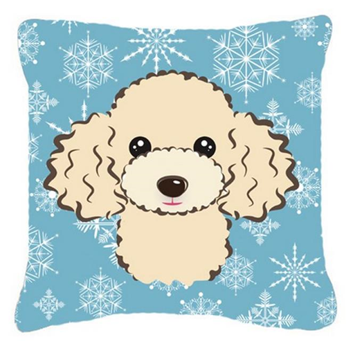 Carolines Treasures BB1692PW1414 Snowflake Buff Poodle Fabric Decorative Pillow