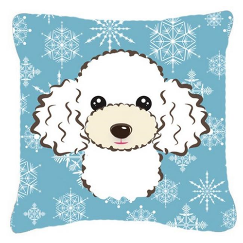 Carolines Treasures BB1691PW1414 Snowflake White Poodle Fabric Decorative Pillow