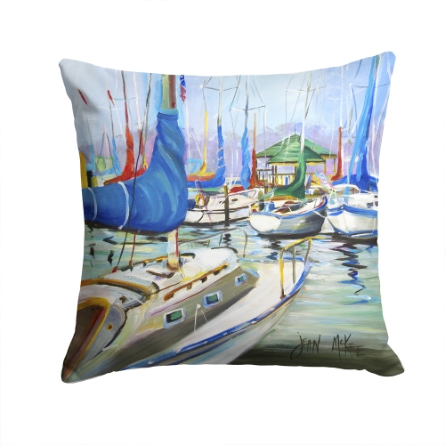 Carolines Treasures JMK1241PW1414 Day Break Sailboats Canvas Fabric Decorative Pillow