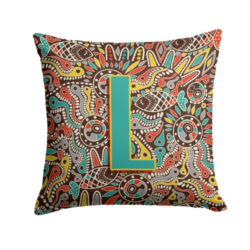 Carolines Treasures CJ2013-LPW1414 Letter L Retro Tribal Alphabet Initial Canvas Fabric Decorative Pillow