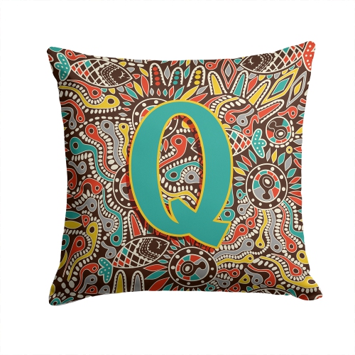 Carolines Treasures CJ2013-QPW1414 Letter Q Retro Tribal Alphabet Initial Canvas Fabric Decorative Pillow