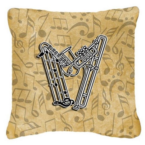 Carolines Treasures CJ2004-WPW1414 Letter W Musical Instrument Alphabet Canvas Fabric Decorative Pillow