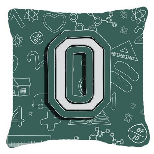 Carolines Treasures CJ2010-OPW1414 Letter O Back To School Initial Canvas Fabric Decorative Pillow