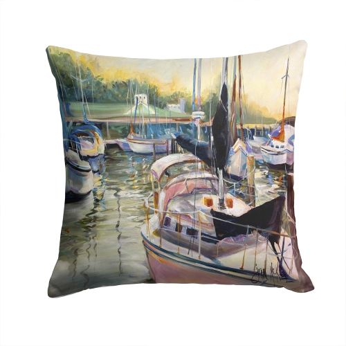 Carolines Treasures JMK1246PW1414 Black Sails Sailboats Canvas Fabric Decorative Pillow