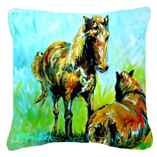 Carolines Treasures MW1126PW1414 Horse Grazin Canvas Fabric Decorative Pillow