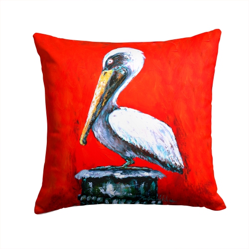 Carolines Treasures MW1133PW1414 Bird - Pelican Red Dawn Canvas Fabric Decorative Pillow
