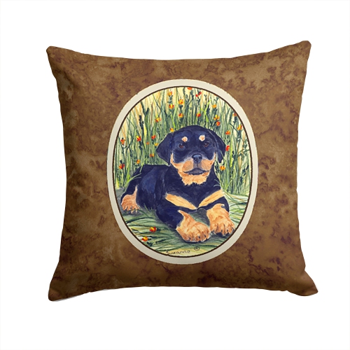 Carolines Treasures SS8107PW1414 Rottweiler Indoor & Outdoor Fabric Decorative Pillow