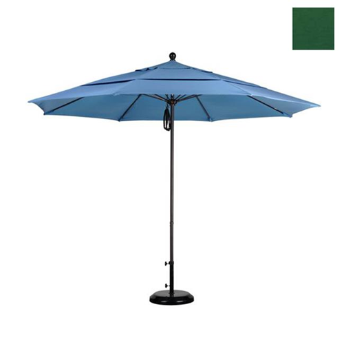 CALIFORNIA UMBRELLA  Alto118117-5446-Dwv 11 Ft. Fiberglass Market Umbrella Po Dvent Bronze-Sunbrella-Forestgreen