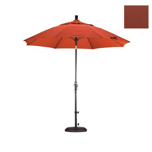 California Umbrella GSCUF908117-5407 9 ft. Fiberglass Market Umbrella Collar Tilt Bronze-Sunbrella-Henna