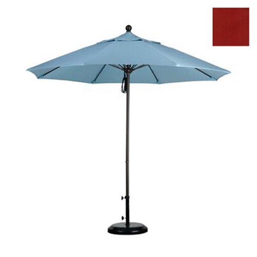 California Umbrella ALTO908117-5440 9 ft. Fiberglass Market Umbrella Pulley Open Bronze-Sunbrella-Terracotta