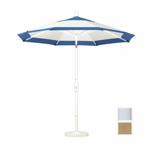 MARCH PRODUCTS  Gscu908170-8318 9 Ft. Aluminum Market Umbrella Collar Tilt - Matted - Sunbrella - Sesame Linen In White
