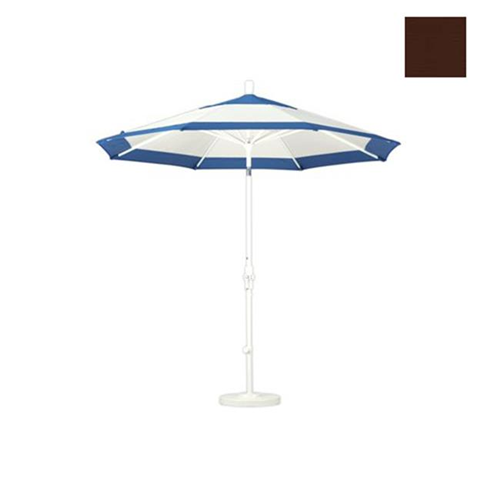 California Umbrella GSCU908170-5432 9 ft. Aluminum Market Umbrella Collar Tilt - Matted White-Sunbrella-Bay Brown