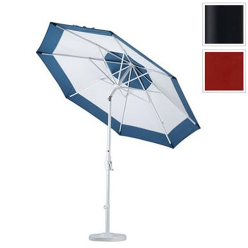 CALIFORNIA UMBRELLA  Gscu908302-5440 9 Ft. Aluminum Market Umbrella Collar Tilt - Matted Black-Sunbrella-Terracotta