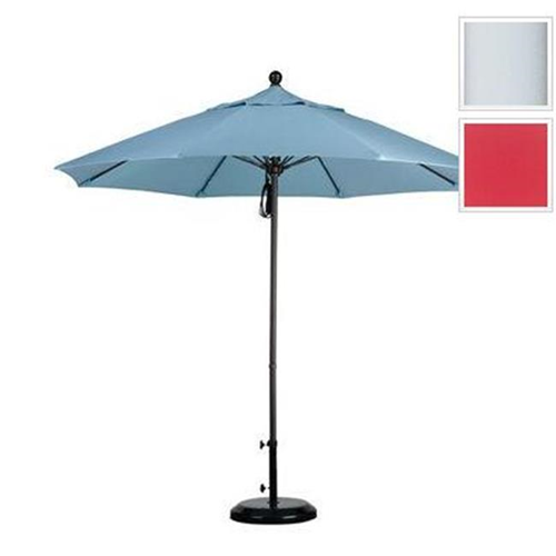 Produits de mars ALTO908170-5403 9&nbsp;pi. Parasol ouvert en fibre de verre Pulley - Blanc mat et rouge Sunbrella-Jockey