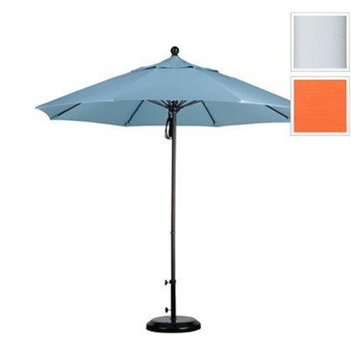 March Products ALTO908170-5417 9 ft. Fiberglass Pulley Open Market Umbrella - Matted White and Sunbrella-Tuscan