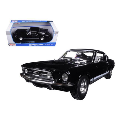 MAISTO  31166Bk 1967 Ford Mustang Gta Fastback 1-18 Diecast Model Car In Black