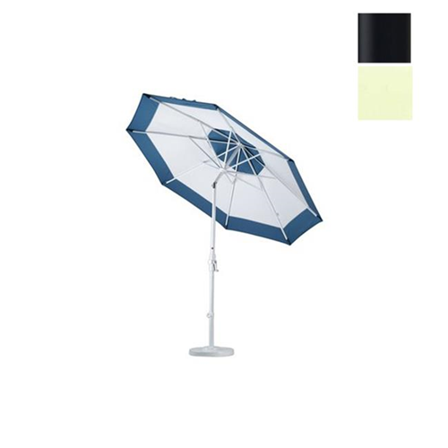 Parasol California GSCU908302-5404 9&nbsp;pi. Inclinaison du col de parasol en aluminium Market - Noir mat-Sunbrella-naturel