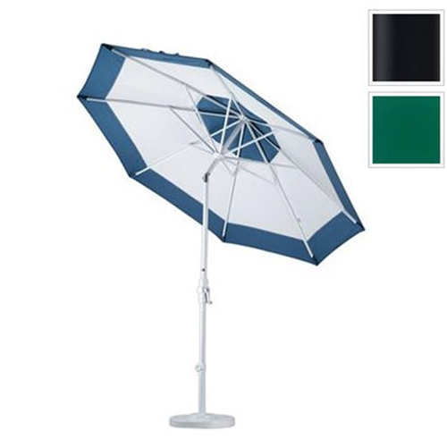 California Umbrella GSCU908302-5446 9 ft. Aluminum Market Umbrella Collar Tilt - Matted Black-Sunbrella-Forest Green
