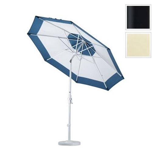 California Umbrella GSCU908302-5453 9 ft. Aluminum Market Umbrella Collar Tilt - Matted Black-Sunbrella-Canvas