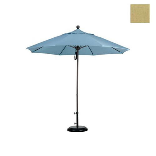 CALIFORNIA UMBRELLA  Alto908117-5476 9 Ft. Fiberglass Market Umbrella Pulley Open Bronze-Sunbrella-Heather In Beige