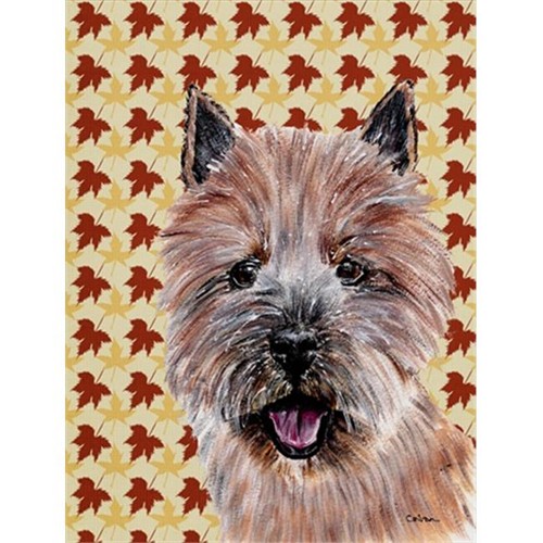 Carolines Treasures SC9686GF Norwich Terrier Fall Leaves Flag Garden Size