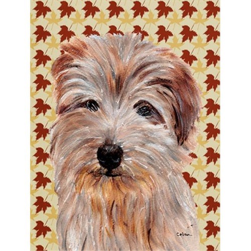 Carolines Treasures SC9688GF Norfolk Terrier Fall Leaves Flag Garden Size