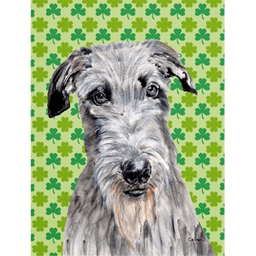 Carolines Treasures SC9730GF Scottish Deerhound Lucky Shamrock St. Patricks Day Flag Garden Size