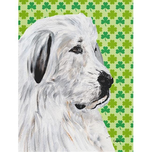 Carolines Treasures SC9738GF Great Pyrenees Lucky Shamrock St. Patricks Day Flag Garden Size