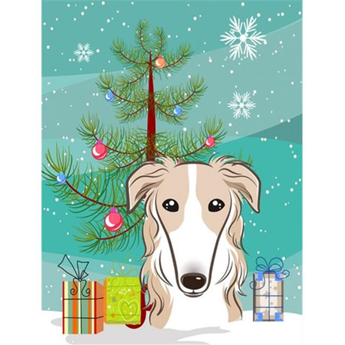 Carolines Treasures BB1600GF Arbre de Noël et Borzoi Flag Garden taille