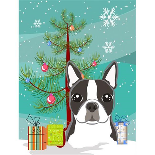 Carolines Treasures BB1575GF Arbre de Noël et Boston terrier Flag Garden taille