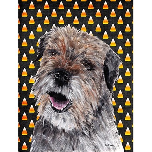 Carolines Treasures SC9529GF Border Terrier Halloween Candy Corn Flag Garden Size