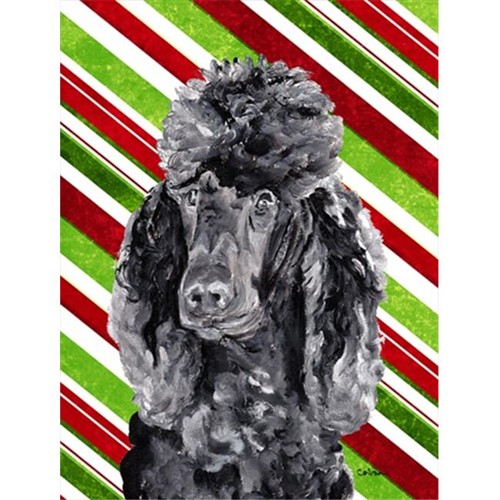 Carolines Treasures SC9794GF Black Standard Poodle Candy Cane Christmas Flag Garden Size