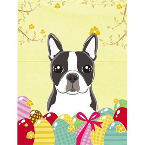 Carolines Treasures BB1885GF Boston Terrier Easter Egg Hunt Flag Garden